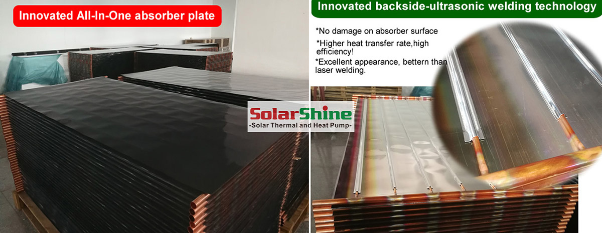 flat plate solar collector for solar water heaters