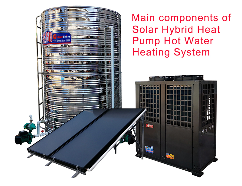 hoofdcomponenten van hybride zonne-warmtepompsysteem: