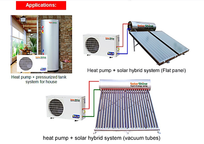 calentador de agua solar con bomba de calor