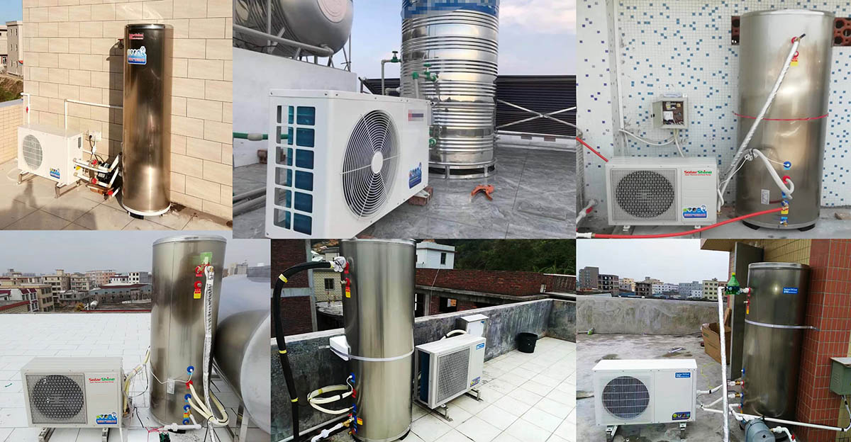 applicaation cases of heat pump water heater