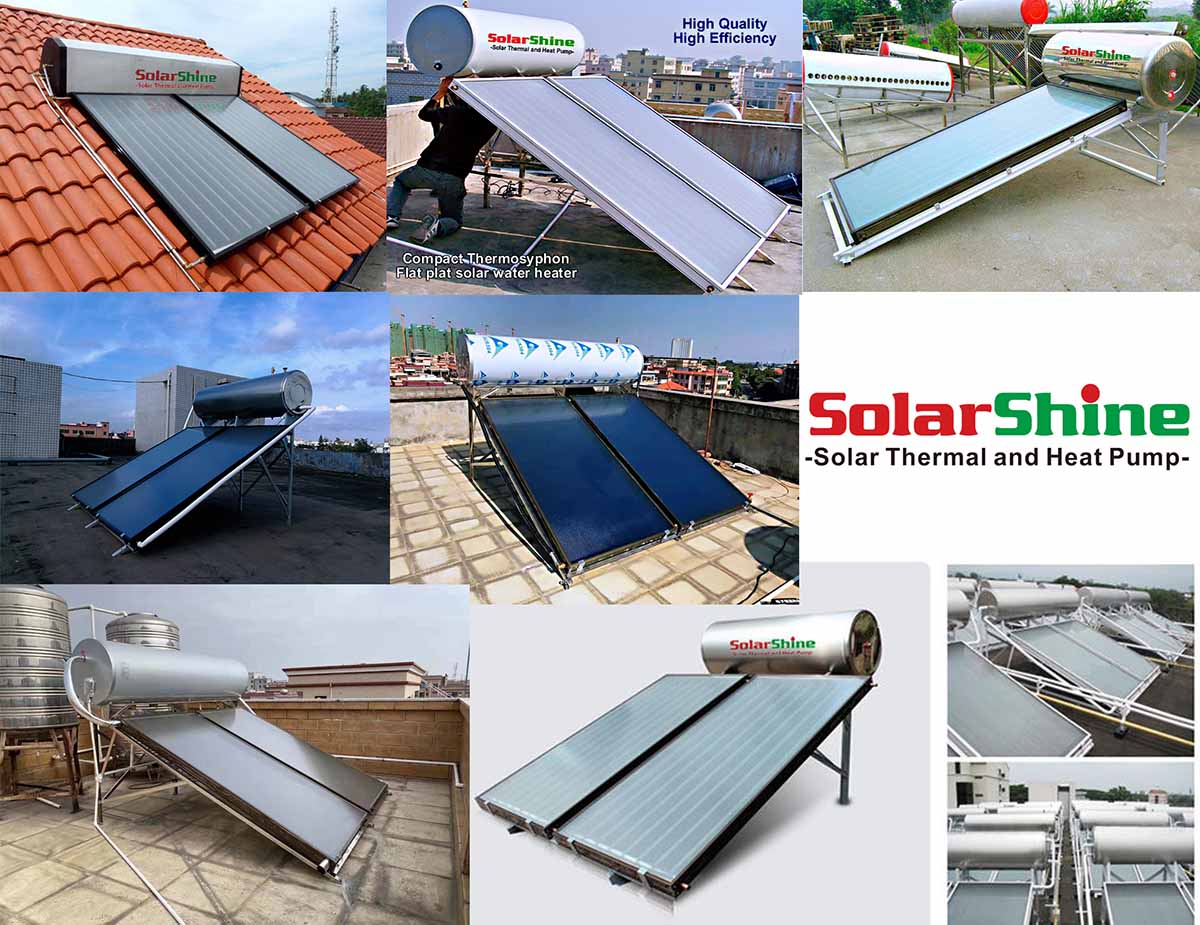 High Quality 200L Compact Pressurized Solar Water Heater with Flat Plate  Collectors Manufacture and Factory