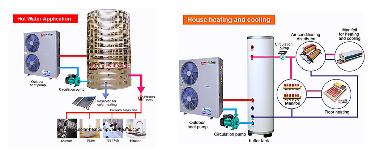 drawing of low ambient temperature heat pump