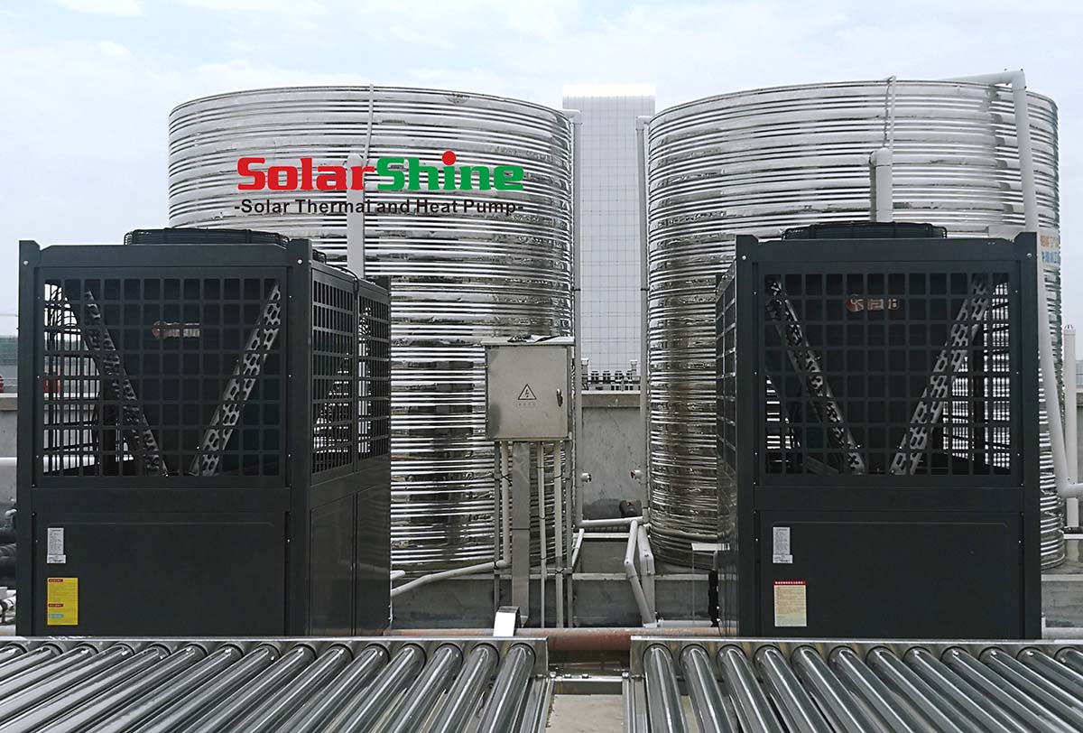 vacuum tube solar hybrid heat pump hot water system